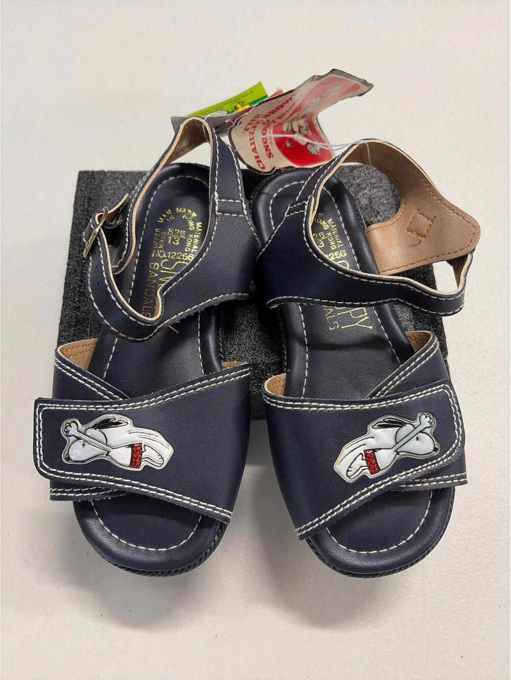 NWT NOS Vintage 80s Snoopy Sandals Peanuts Charlie Brown Kids Size 13